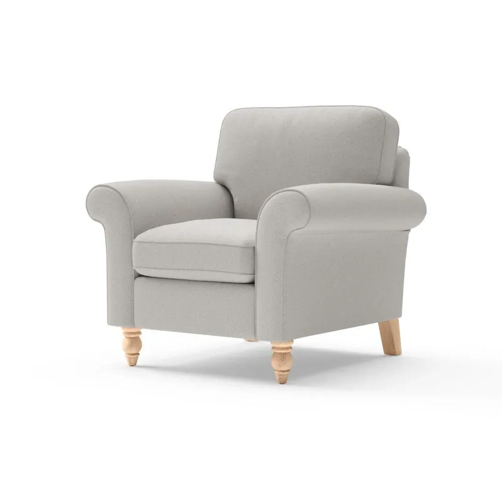 Armchair - Mid Grey, Chunky Cotton