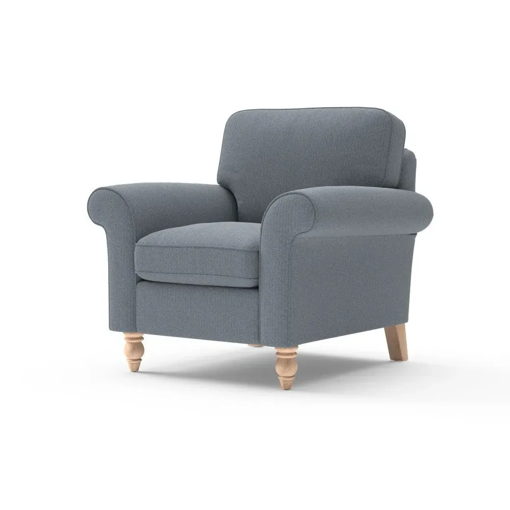 Armchair - Navy, Eco Herringbone