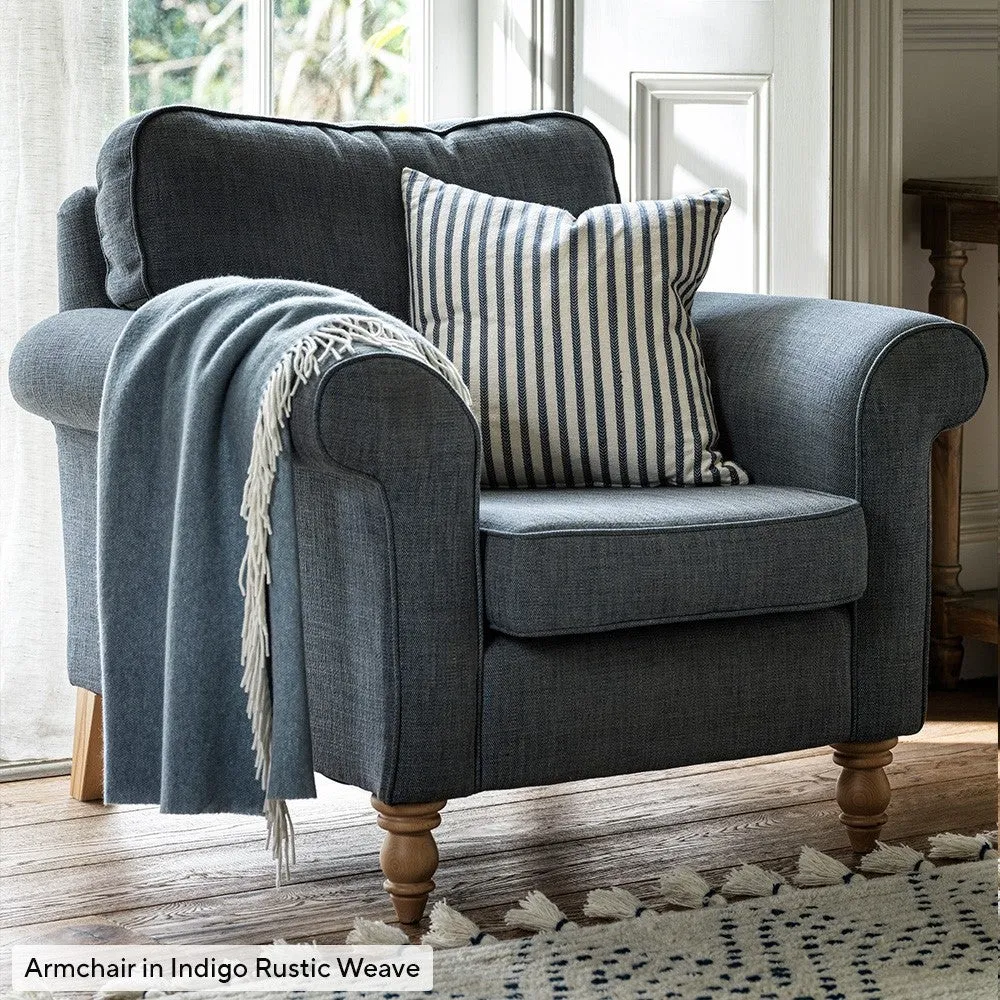 Compton Stripe Armchair - Raspberry by The Cotswold Company, image 7