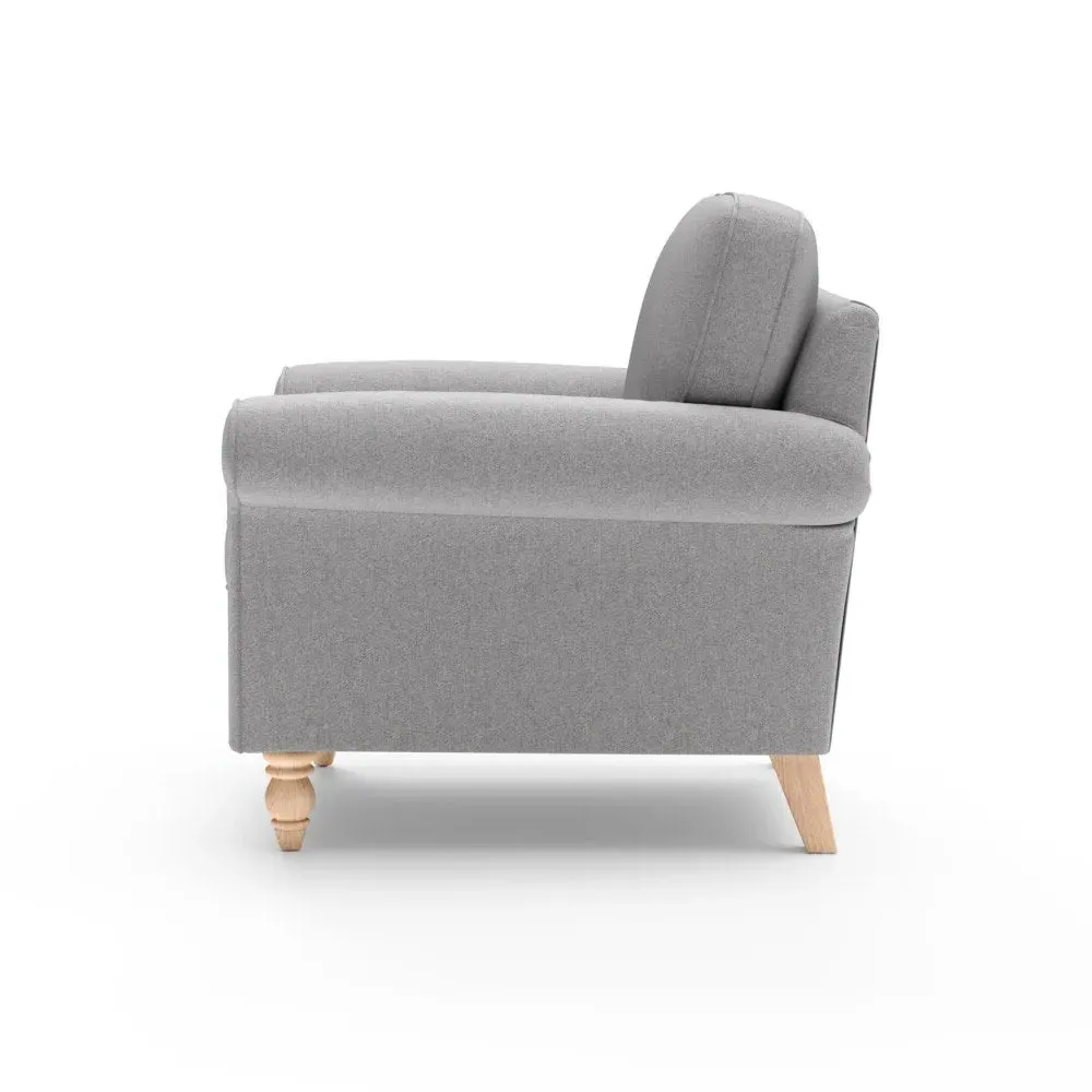 Armchair with Scrolled Arms - Grey