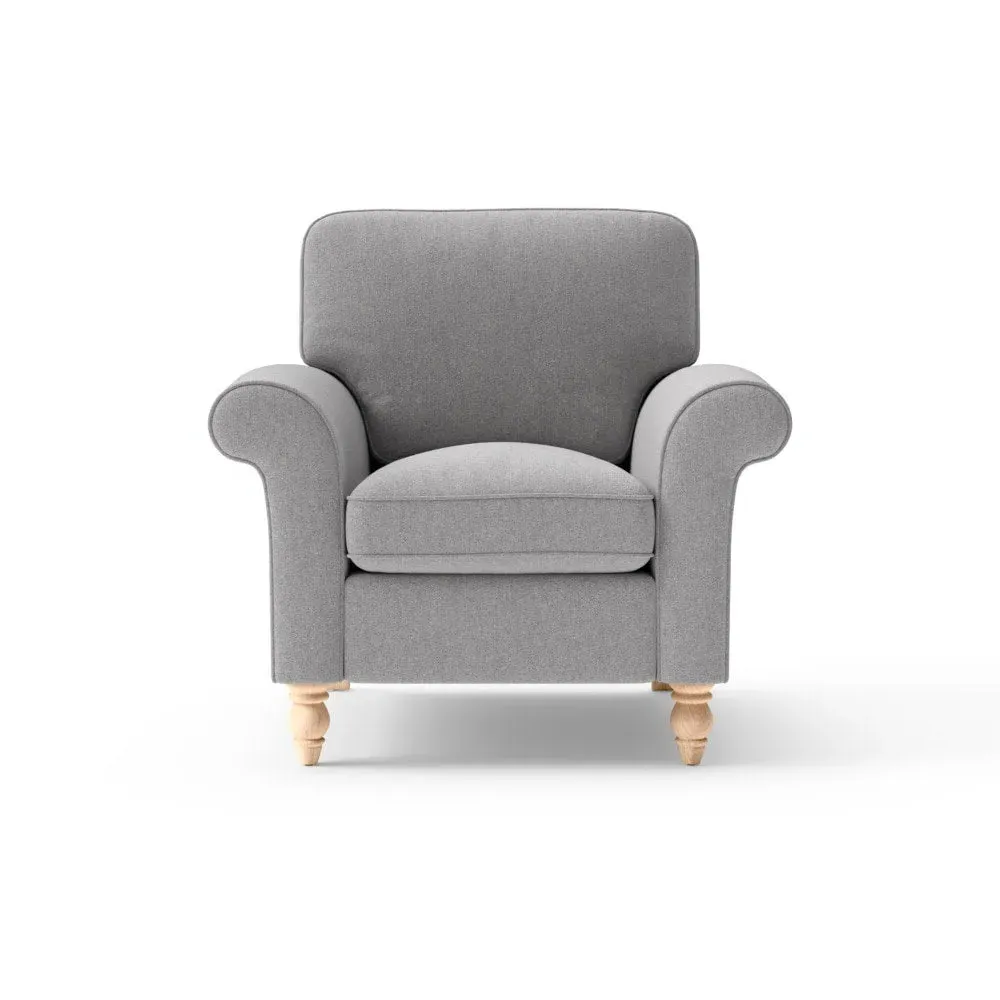 Armchair with Scrolled Arms - Grey image