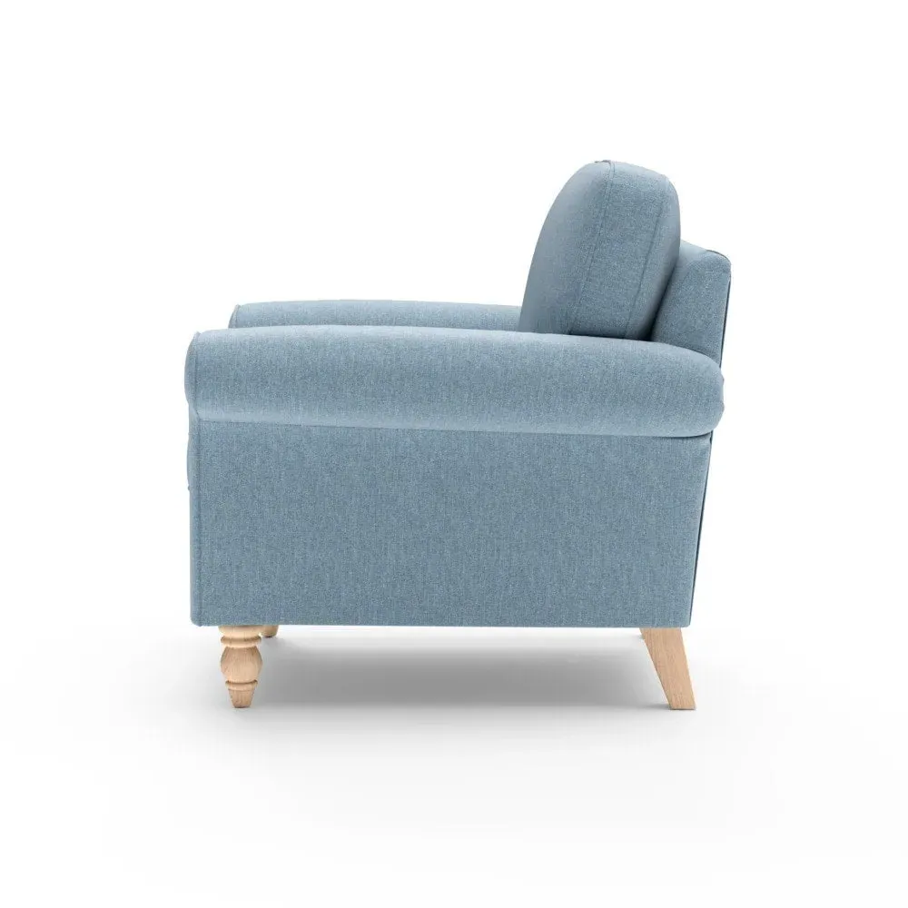 Armchair with Scrolled Arms - Teal