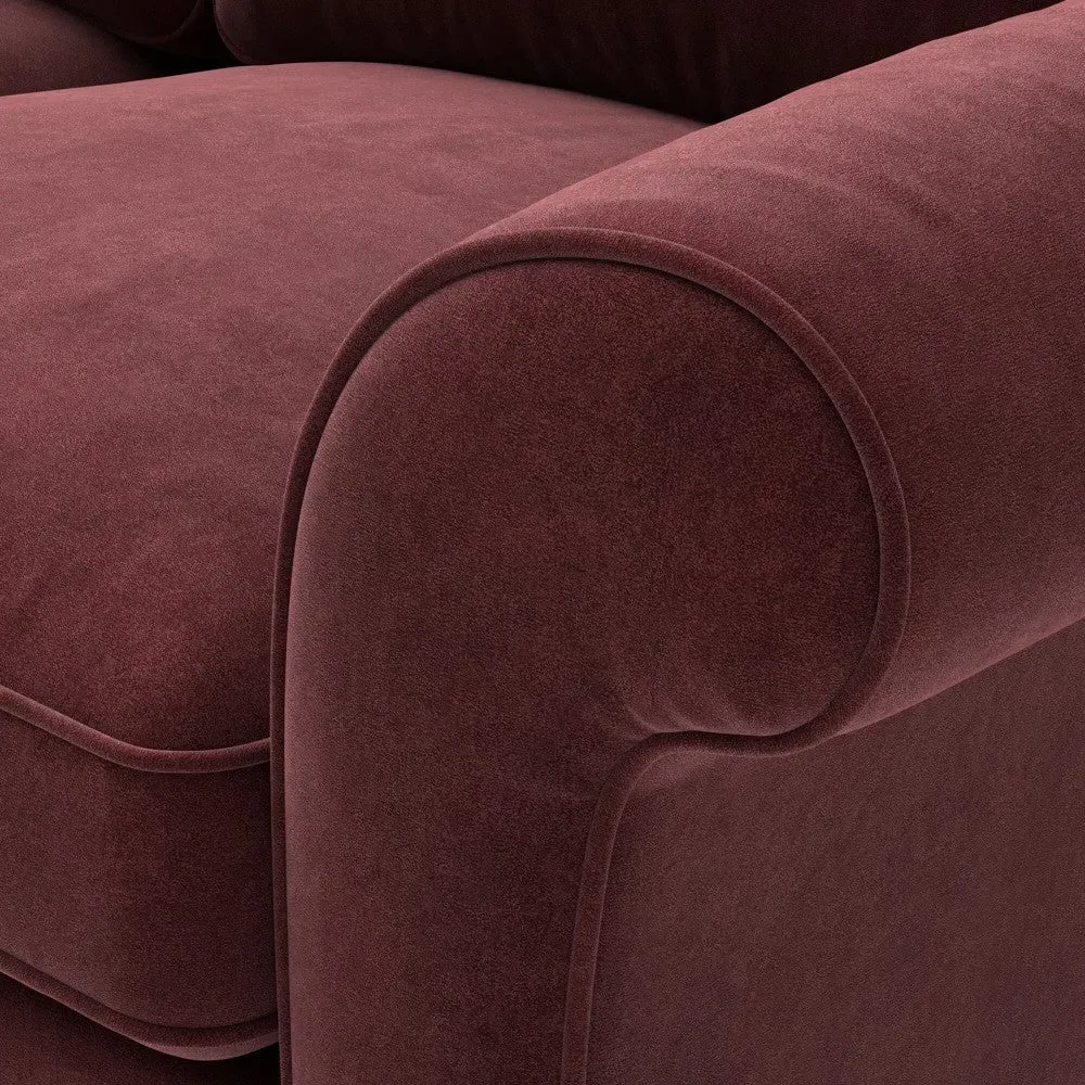 Corner Sofa - Dark Rosehip, Velvet