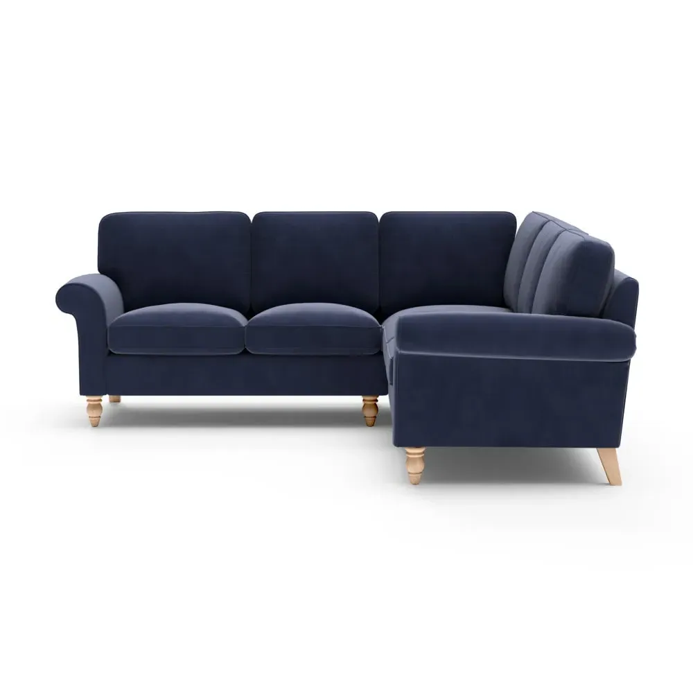 Corner Sofa - Deep Blue, Velvet