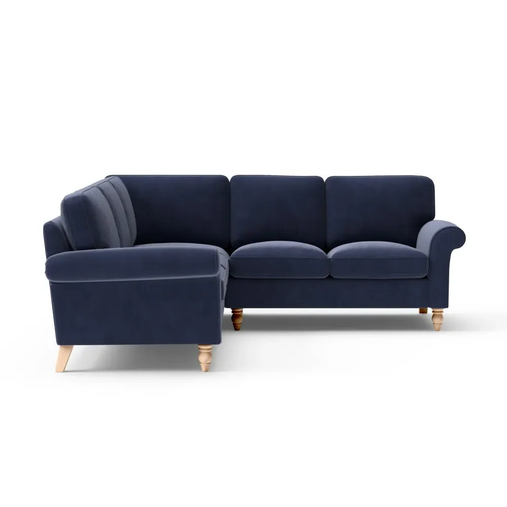 Corner Sofa - Deep Blue, Velvet