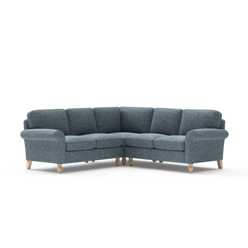 Corner Sofa - Mid Blue, Aquaclean Oxford