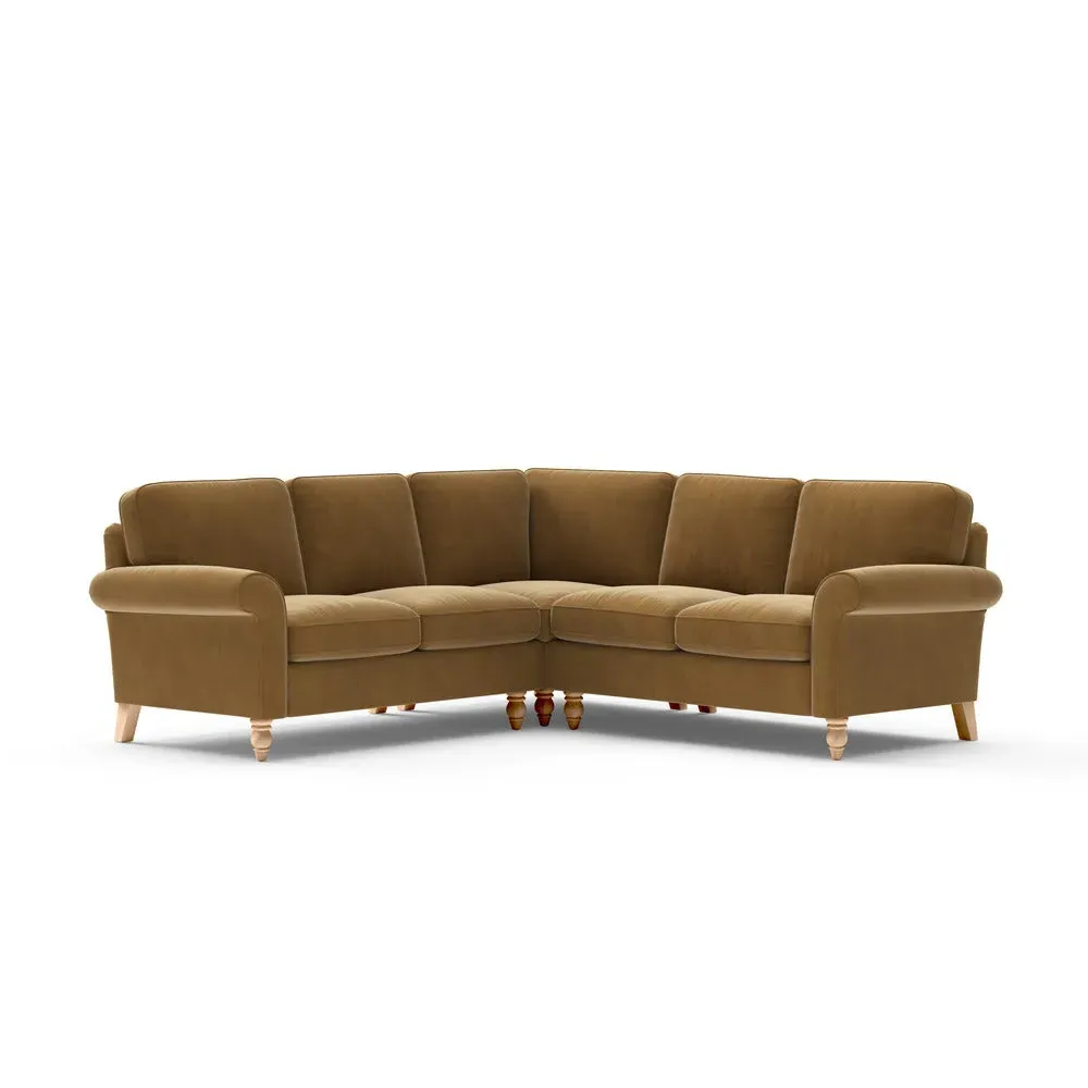 Corner Sofa - Mustard, Velvet