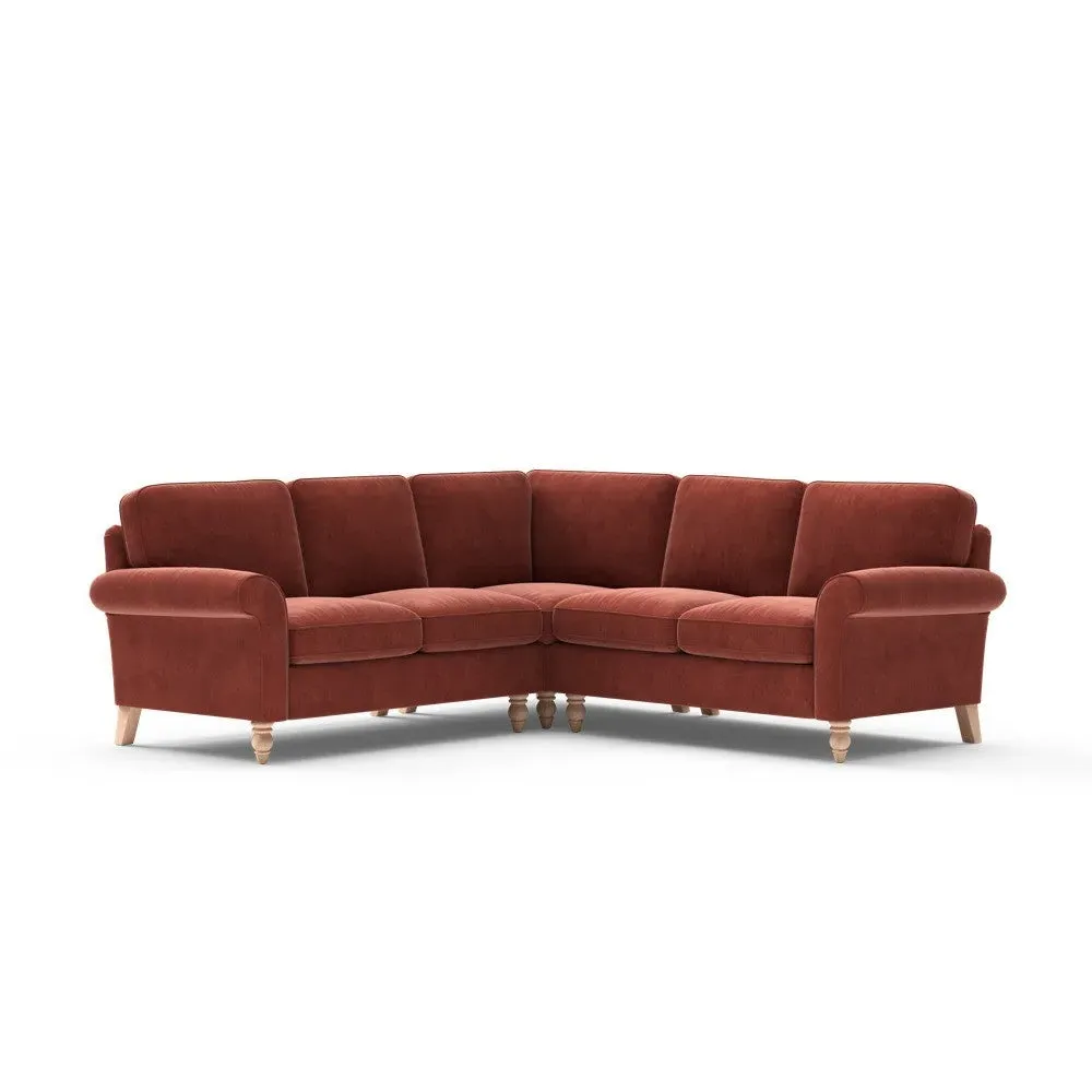 Corner Sofa - Red, Velvet
