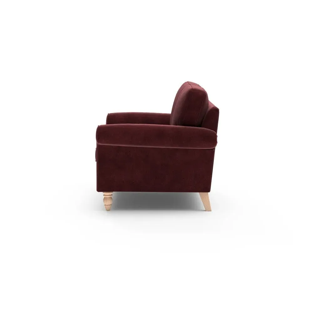 Hurley 2-Seater Sofa - Dark Rosehip, Matt Velvet