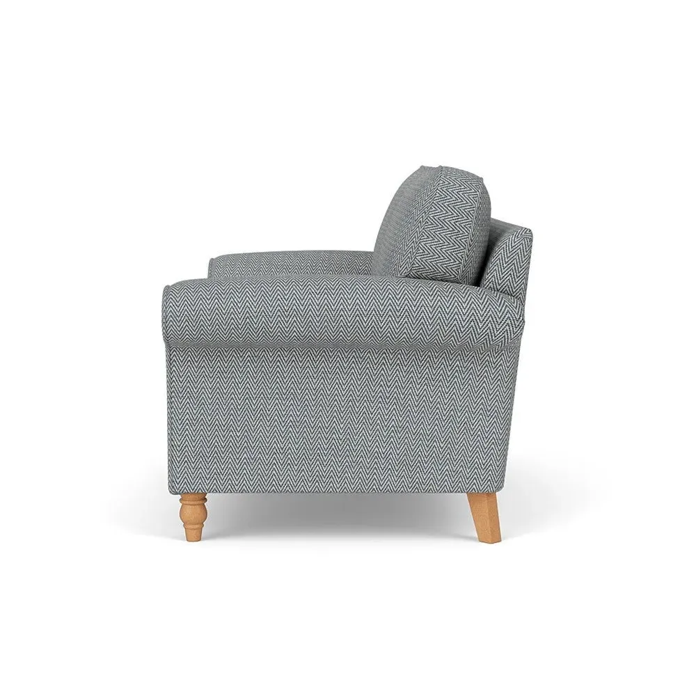 Hurley 2-Seater Sofa - Navy, Herringbone Weave