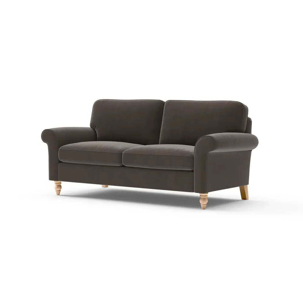 Hurley 3-Seater Sofa - Bark, Matt Velvet