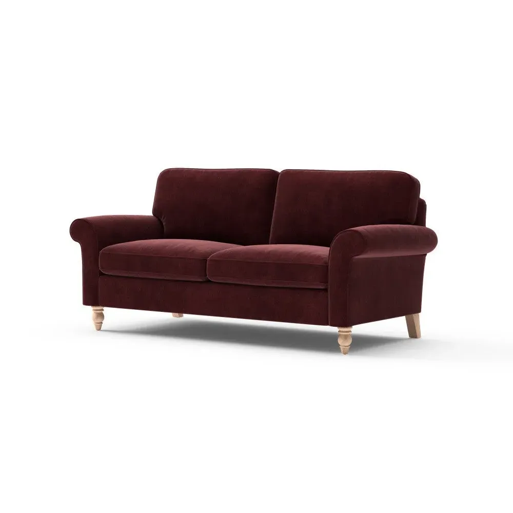 Hurley 3-Seater Sofa - Dark Rosehip, Matt Velvet