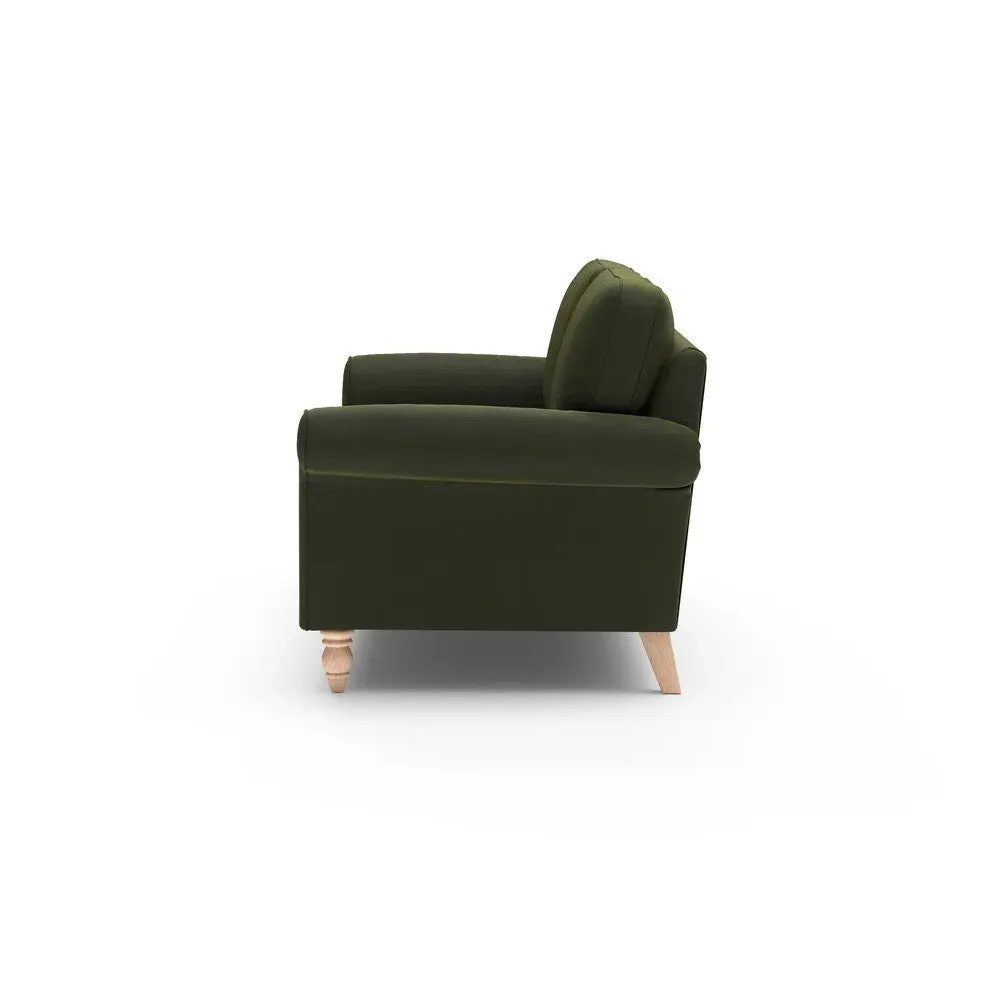 Hurley 3-Seater Sofa - Forest Green, Matt Velvet