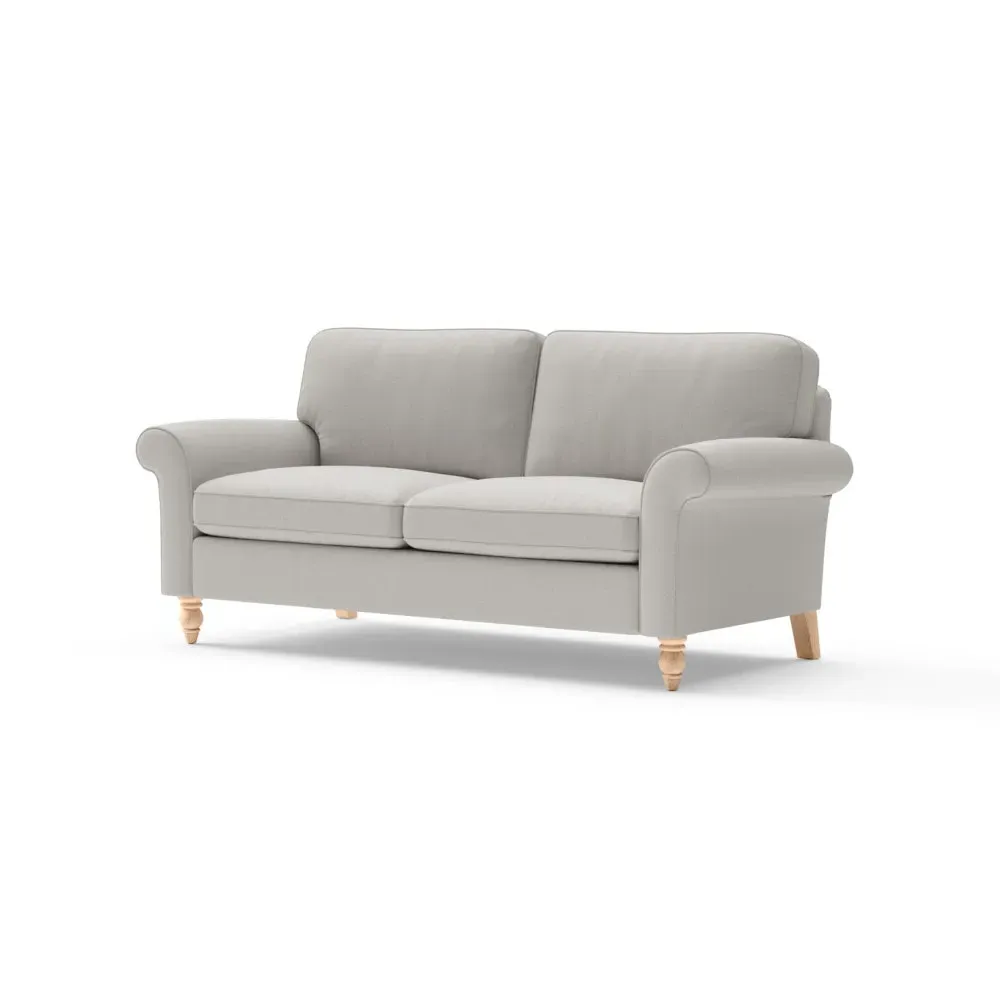 Hurley 3-Seater Sofa - Mid Grey, Chunky Cotton