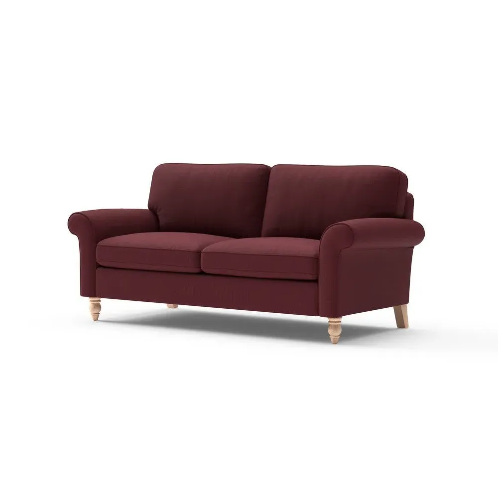 Hurley 3-Seater Sofa - Red, Linen