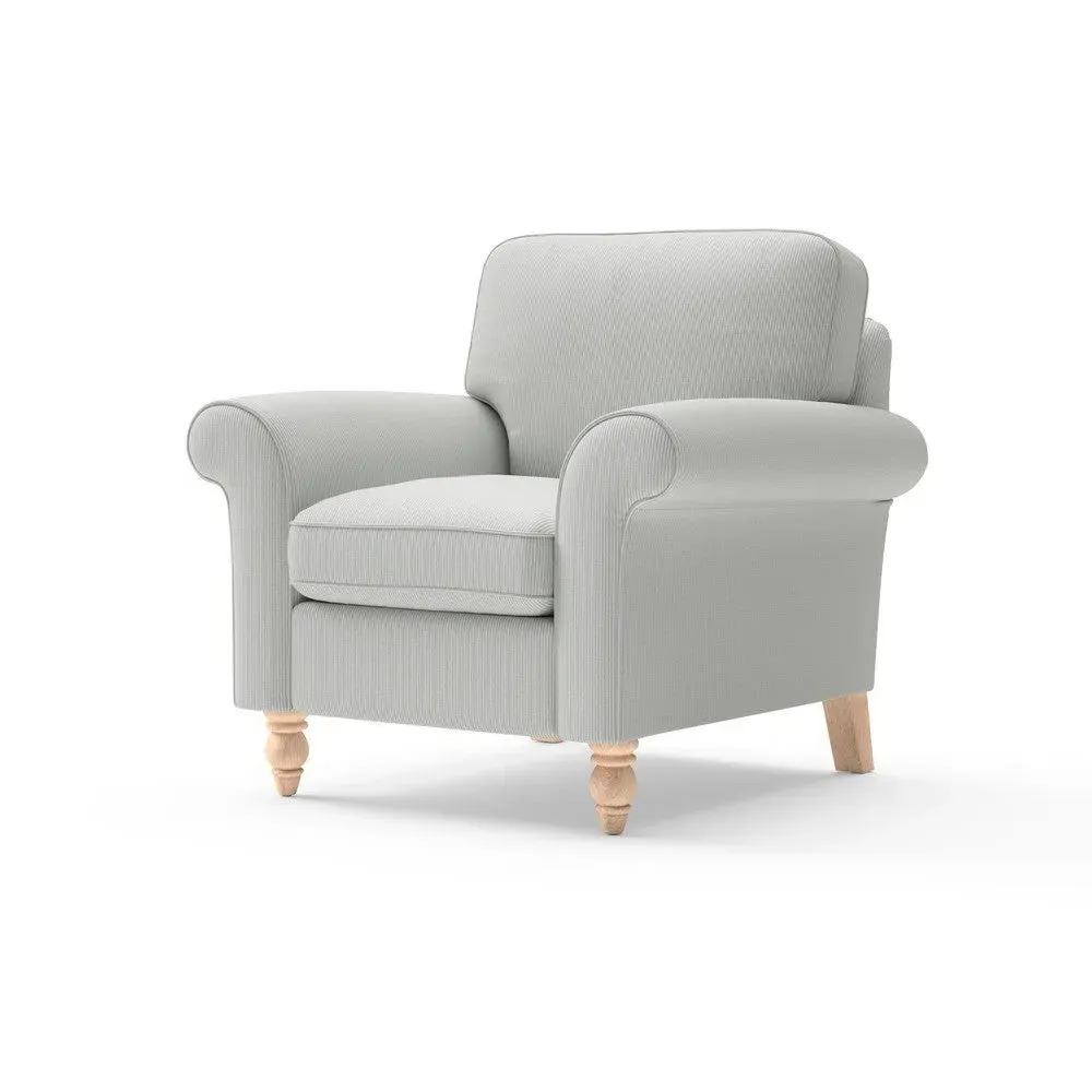 Hurley Armchair Broadway Stripe - Duck Egg