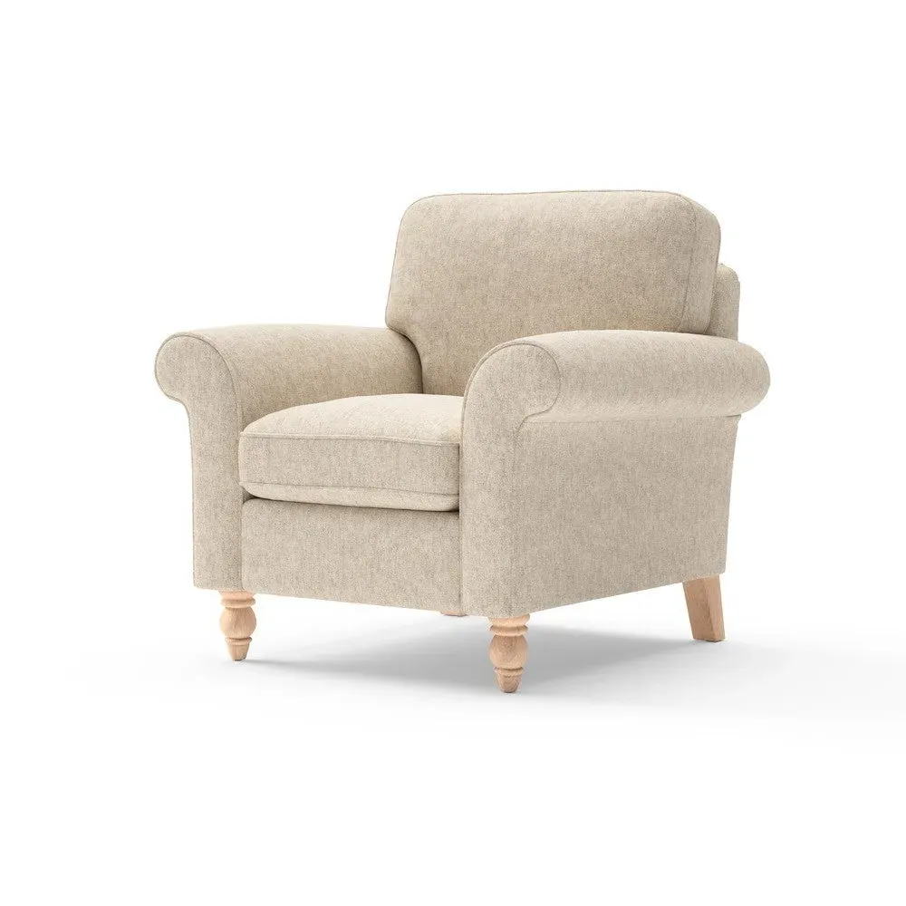 Hurley Armchair - Natural, Aquaclean Oxford