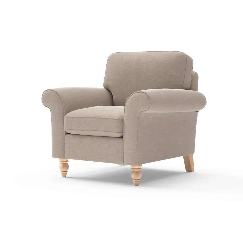 Hurley Armchair - Natural, Eco Chenille