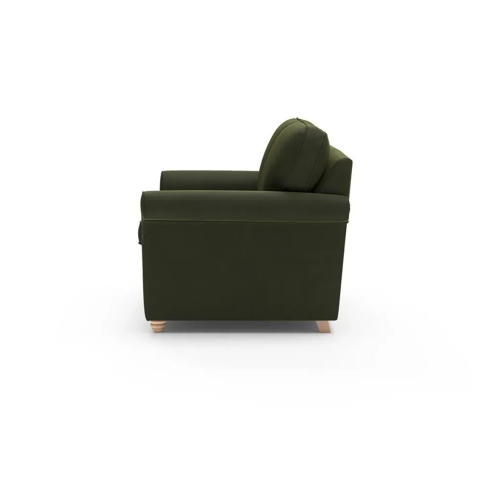 Large 2-Seater Sofa Bed - Forest Green, Velvet