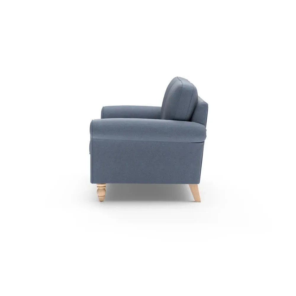 Large 2-Seater Sofa - Indigo, House Linen Mix