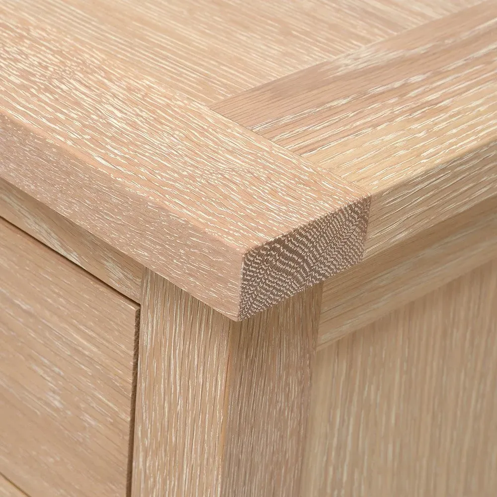 3 Drawer Bedside - Whitewash, Oak