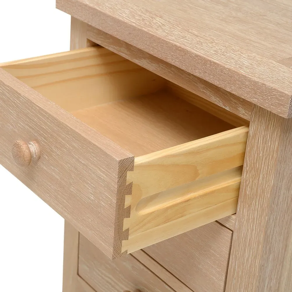 3 Drawer Bedside - Whitewash, Oak