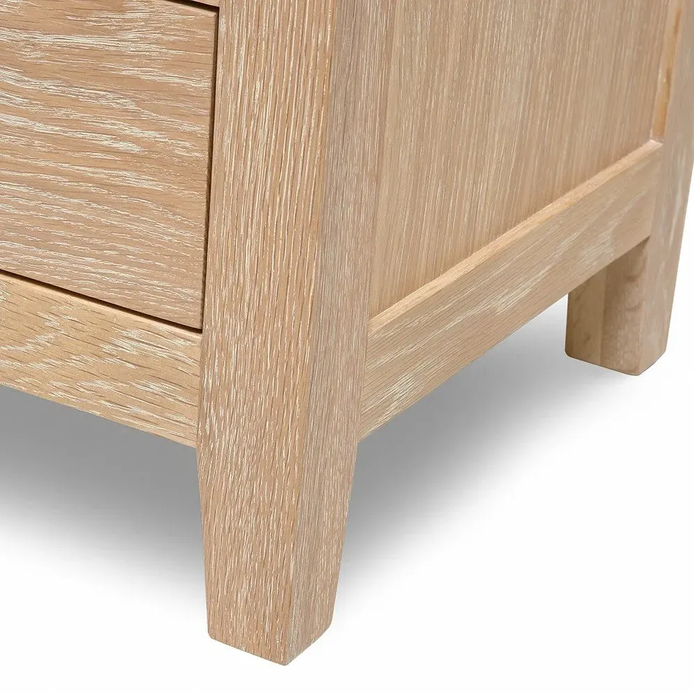 3 Drawer Bedside - Whitewash, Oak