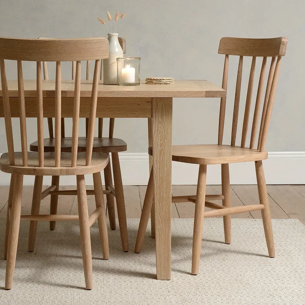 4-6 Seater Extending Dining Table - Whitewash, Oak image