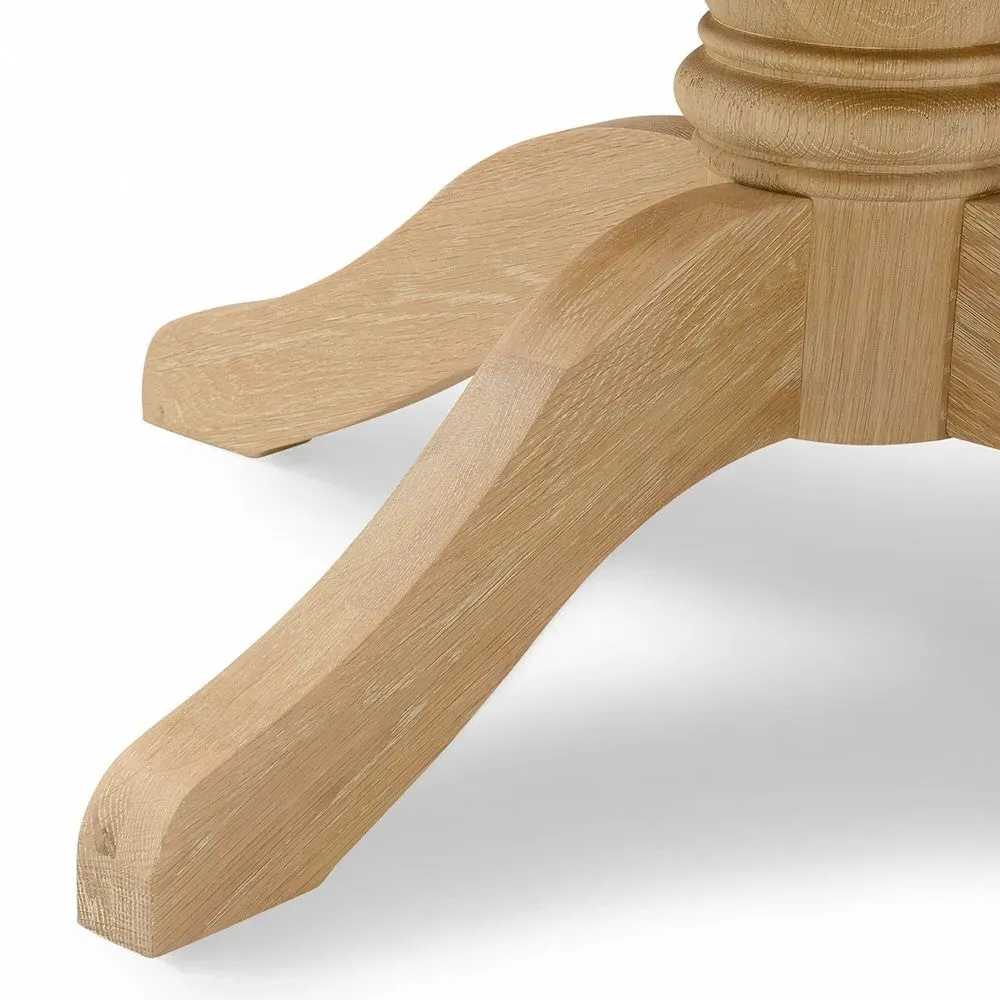 4-6 Seater Round Extending Dining Table - Whitewash, Oak