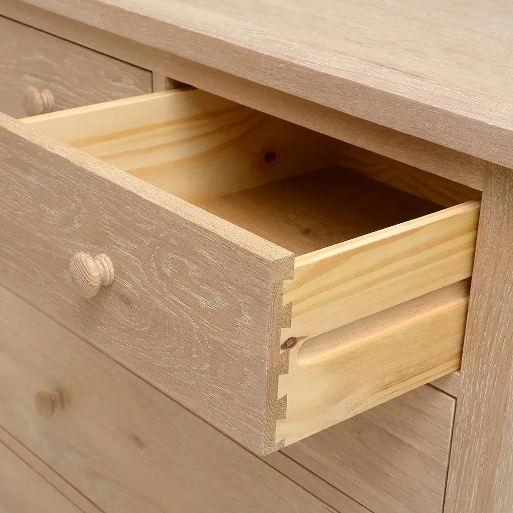 5 Drawer Chest - Whitewash, Oak