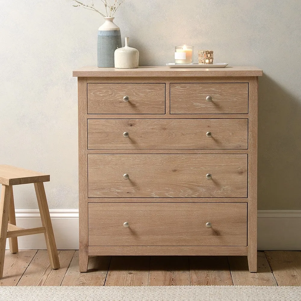 5 Drawer Chest - Whitewash, Oak image