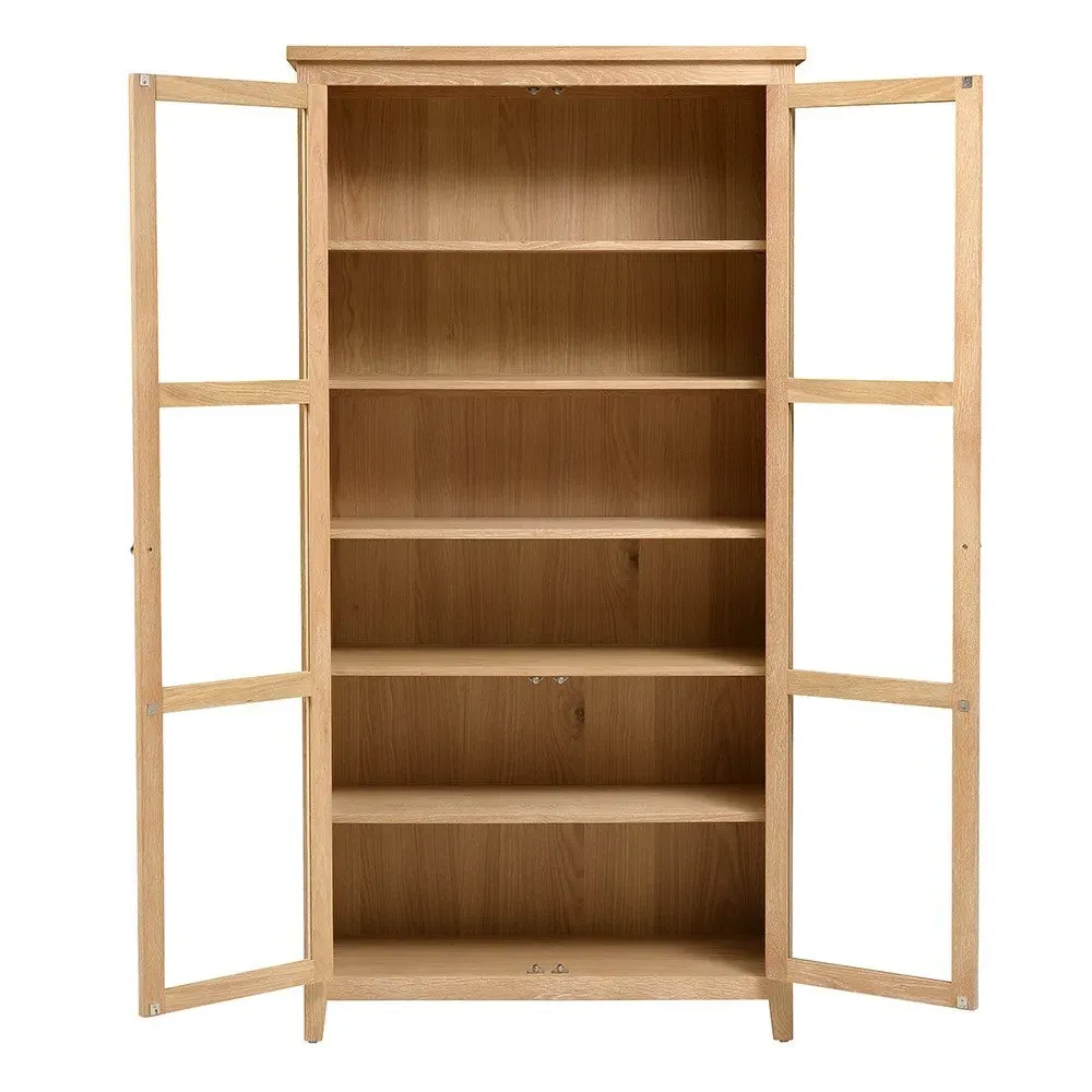 Glass Display Cabinet - Whitewash, Oak