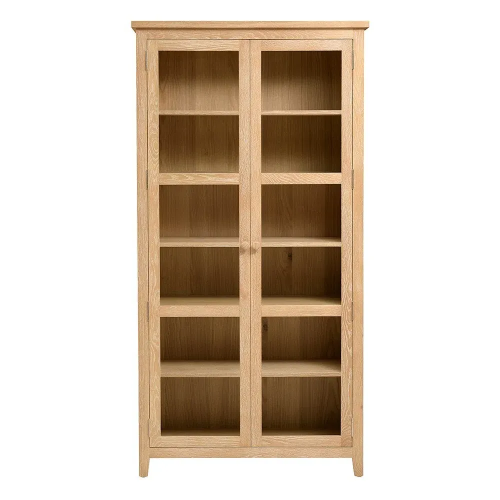 Glass Display Cabinet - Whitewash, Oak