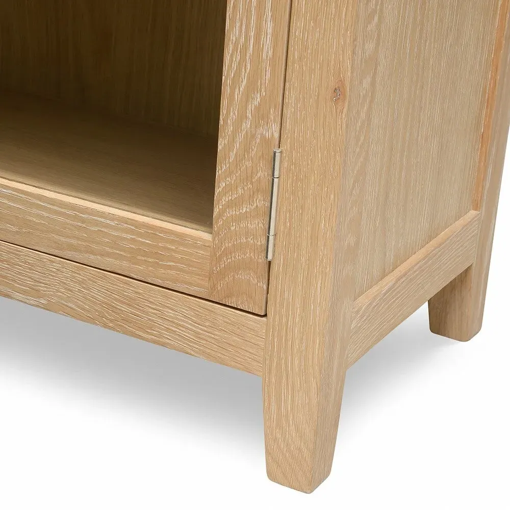 Glass Display Cabinet - Whitewash, Oak