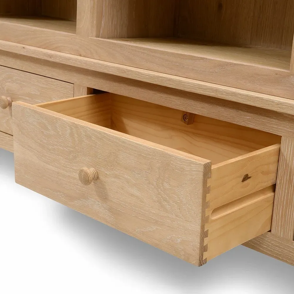 Grand Bookcase with Drawers - Whitewash, Oak