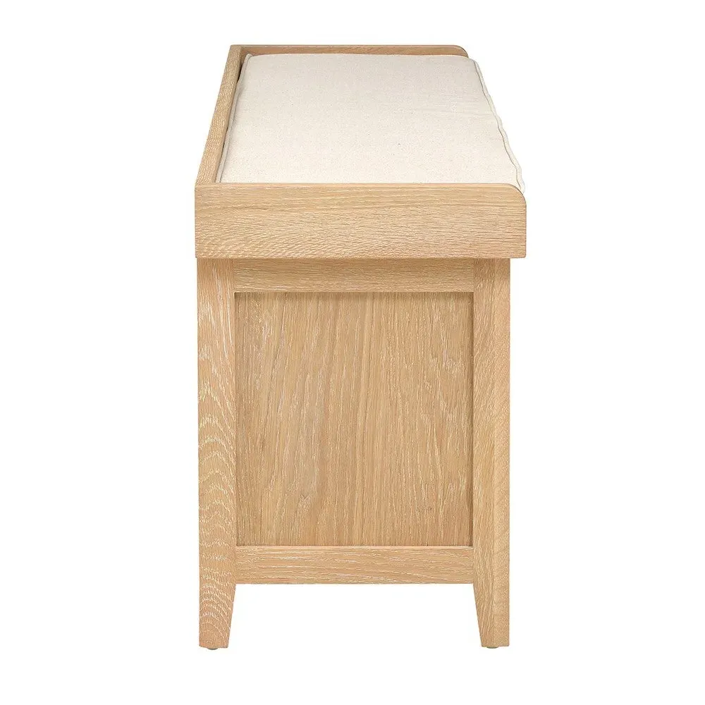 Hidden Shoe Cupboard with Bench - Whitewash, Oak