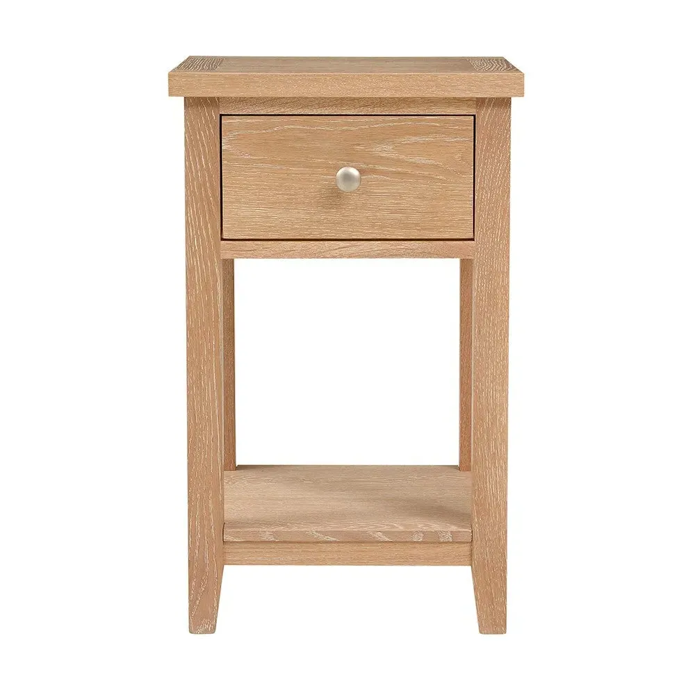 Inglesham 1 Drawer Bedside - Whitewash, Oak