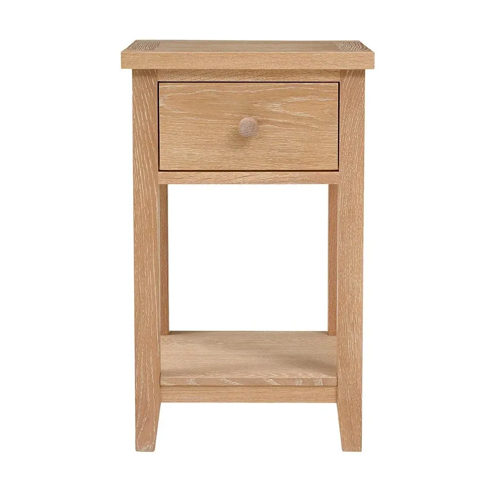 Inglesham 1 Drawer Bedside - Whitewash, Oak