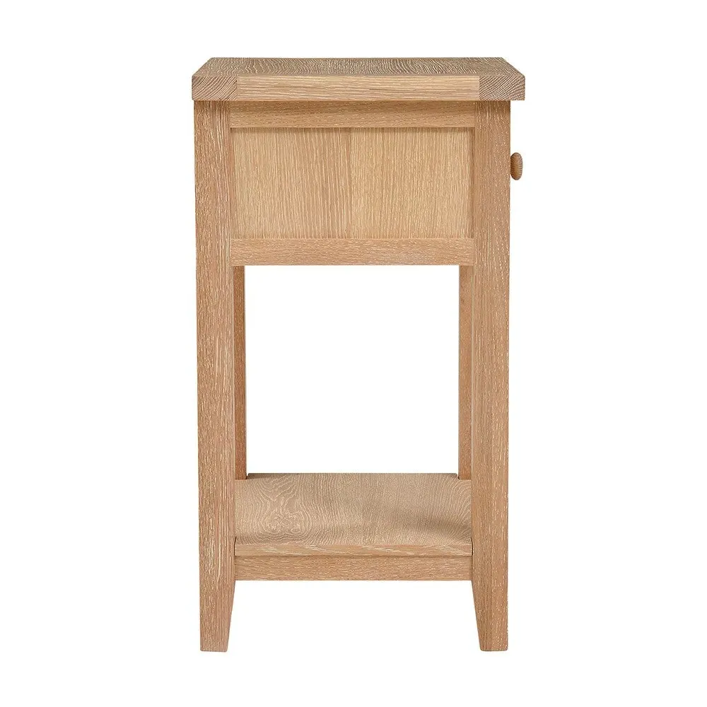 Inglesham 1 Drawer Bedside - Whitewash, Oak