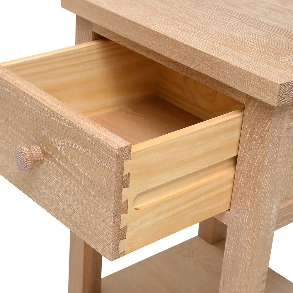Inglesham 1 Drawer Bedside - Whitewash, Oak