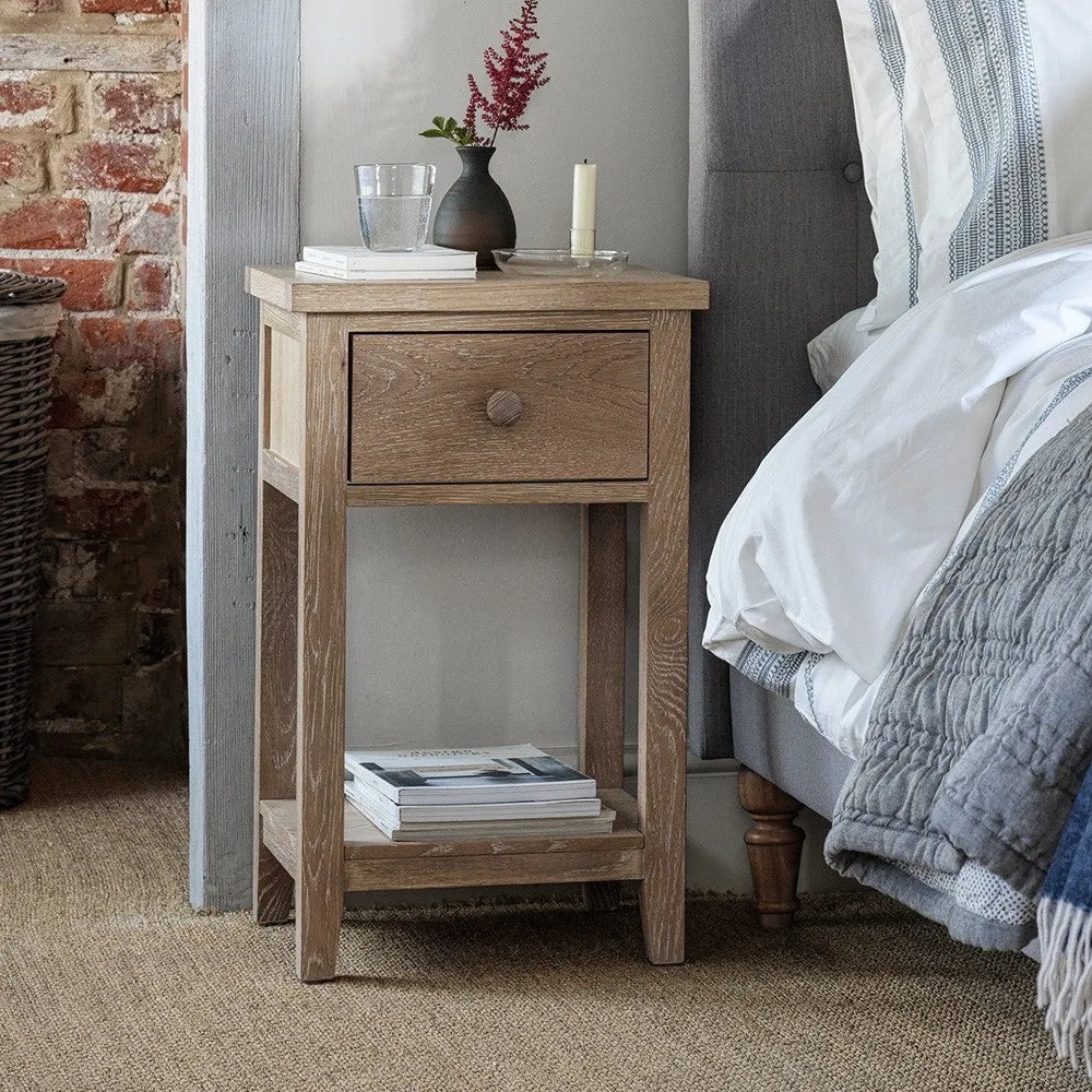 Inglesham 1 Drawer Bedside - Whitewash, Oak image