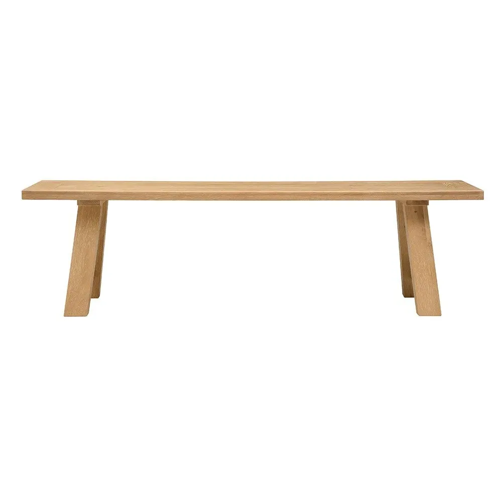 Inglesham 3-Seater Trestle Bench - Whitewash, Oak