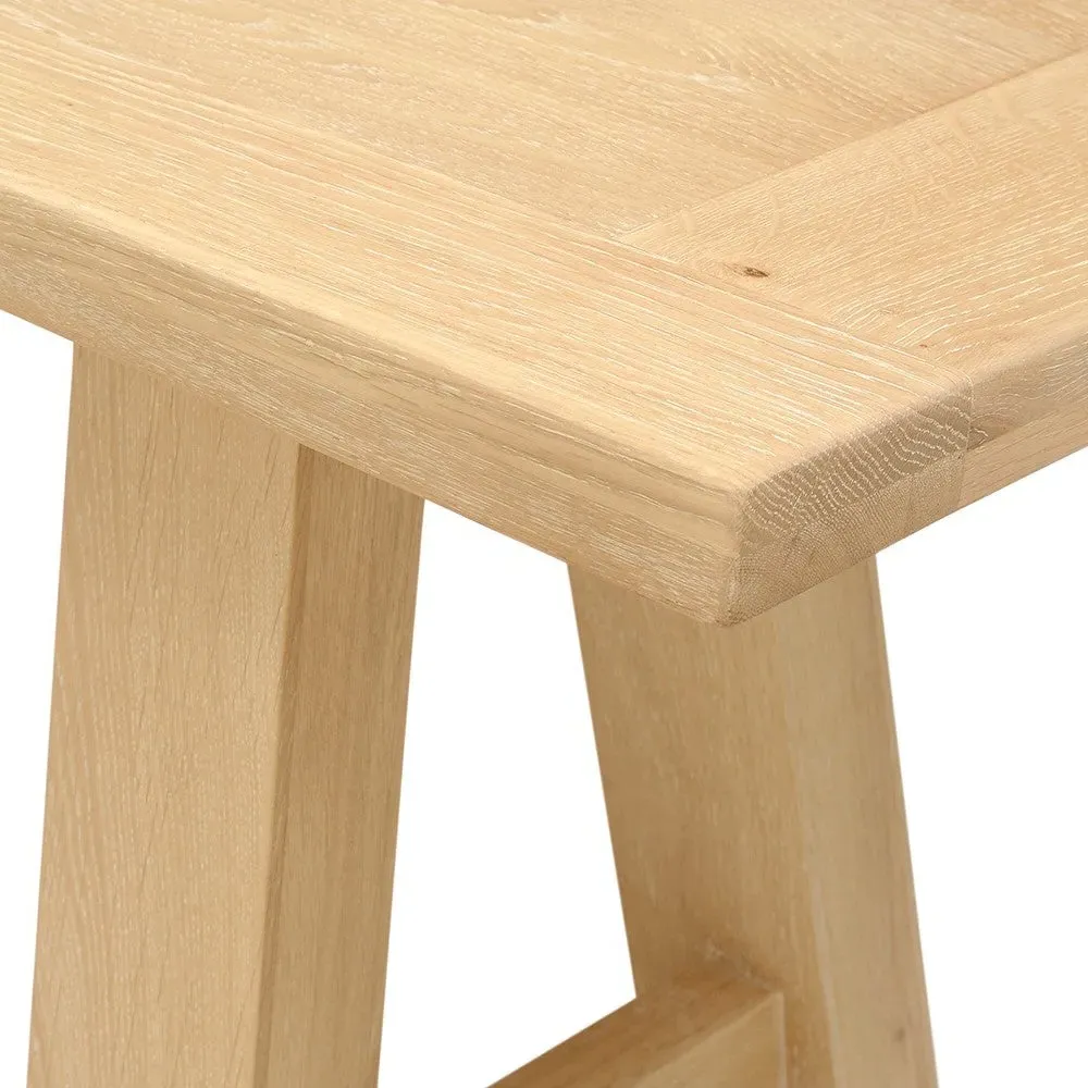 Inglesham 3-Seater Trestle Bench - Whitewash, Oak