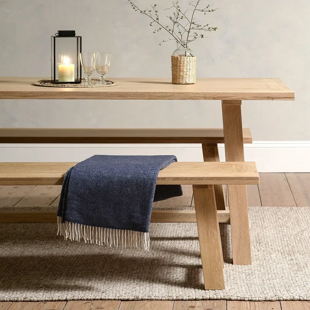 Inglesham 6-Seater Trestle Dining Table - Whitewash, Oak