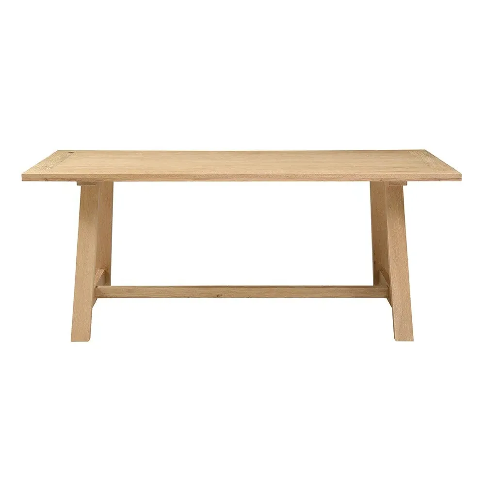Inglesham 6-Seater Trestle Dining Table - Whitewash, Oak