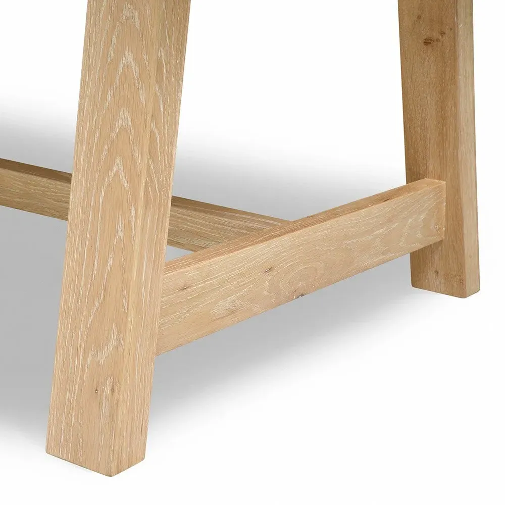 Inglesham 6-Seater Trestle Dining Table - Whitewash, Oak