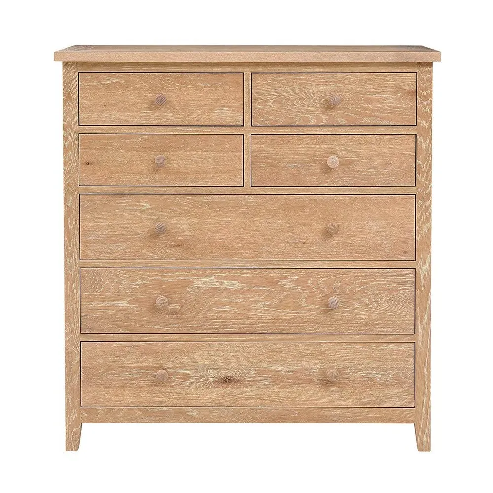 Inglesham 7 Drawer Chest - Whitewash, Oak