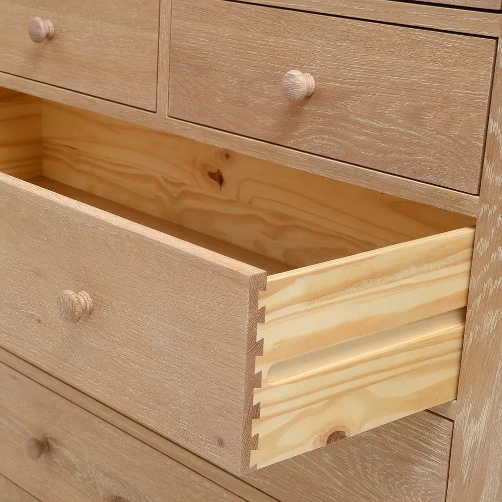 Inglesham 7 Drawer Chest - Whitewash, Oak