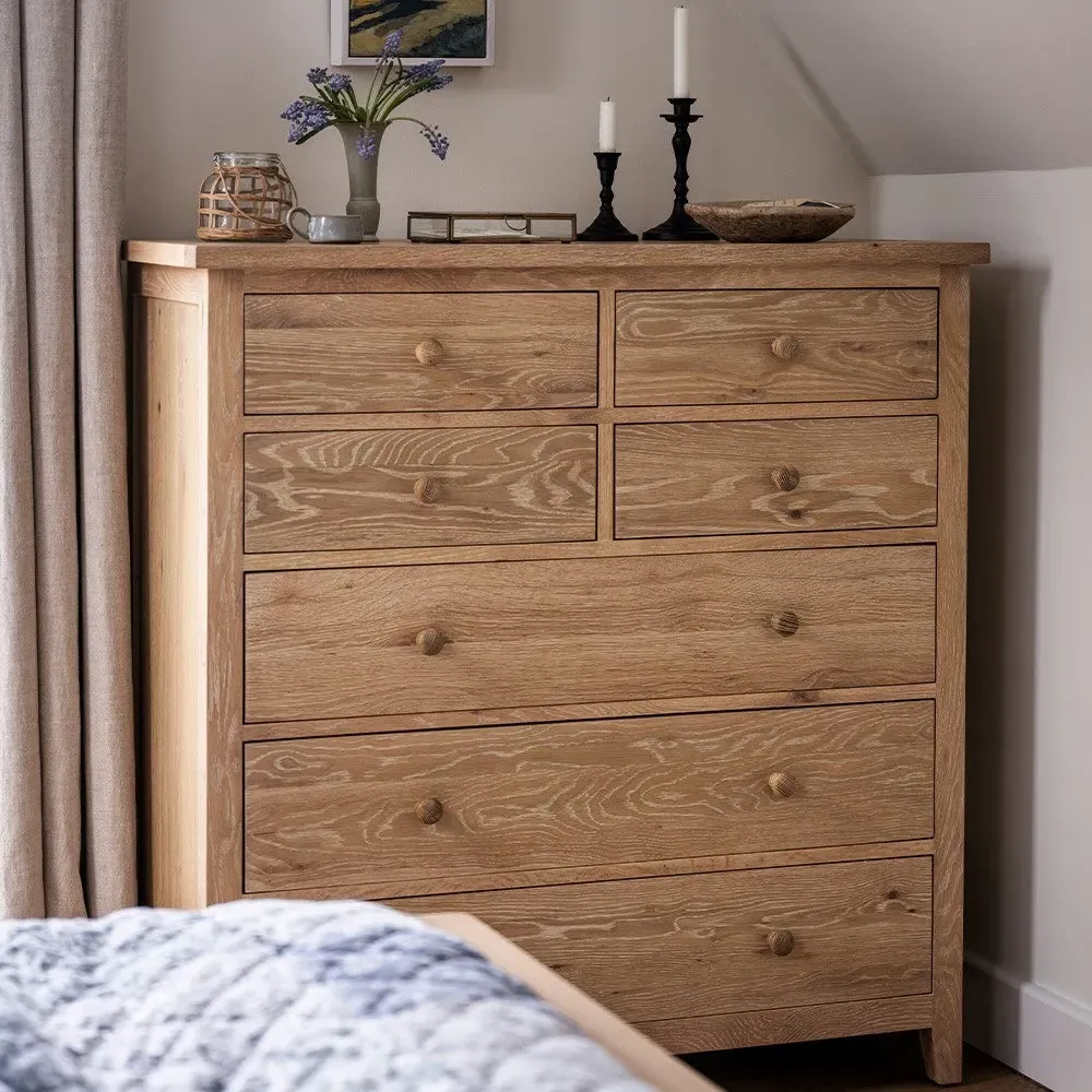 Inglesham 7 Drawer Chest - Whitewash, Oak