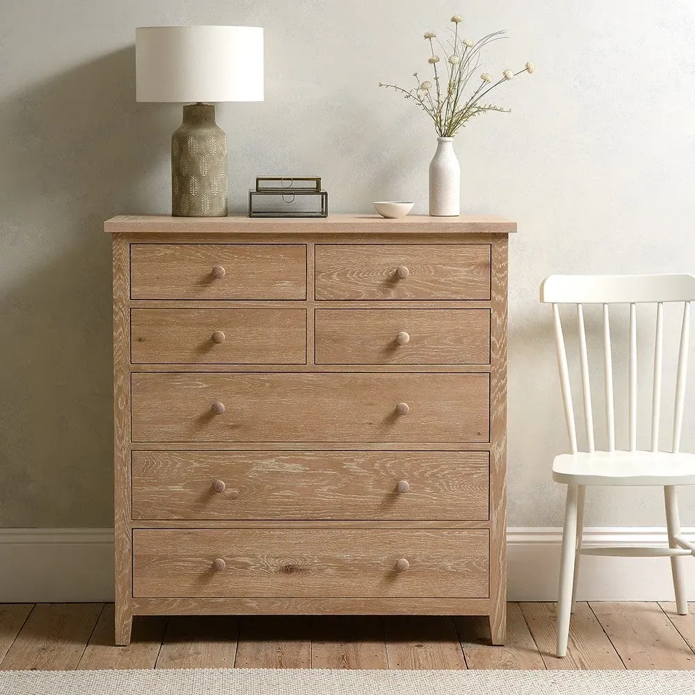 Inglesham 7 Drawer Chest - Whitewash, Oak image